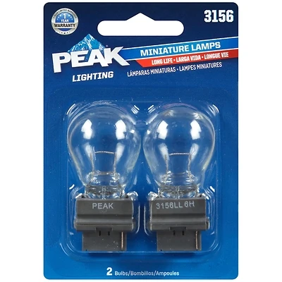 Peak 3156LL-BPP 12.8V Mini Incandescent Automotive Bulb, 2-Pack