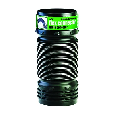 Flex-Drain 57010 Pipe Elbow Connector, Polypropylene, Expands to 21 In.