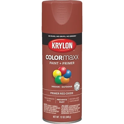 Krylon K05583007 COLORmaxx Spray Primer, Red Ox, 12 oz