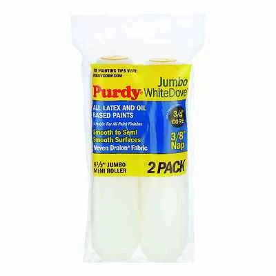 Purdy 14G626012 White Dove Jumbo Mini Roller Cover, 6-1/2 x 3/8 In., 2-Pk.