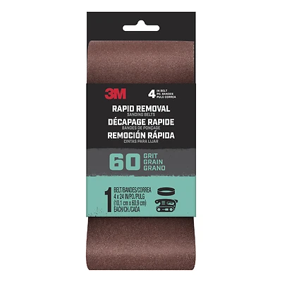 Power Sanding Belt, 60-Grit, 4 x 24 In.