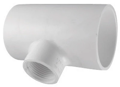 1 in. x 1 in. x 3/4 in. PVC Sch. 40 S x S x Female Pipe Thread Reducing Tee