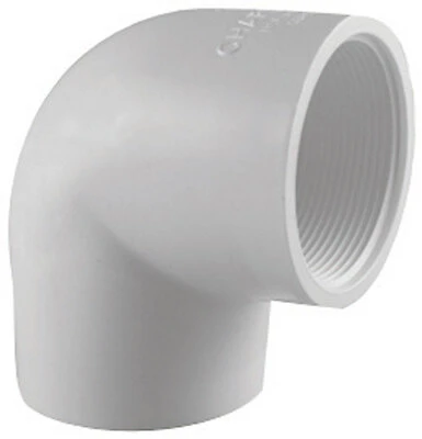 Schedule 40 PVC Ell, 90-Degree, White, 1-1/2 In. FPT