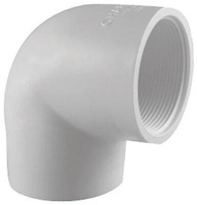 Schedule 40 PVC Ell, 90-Degree, White, 2 In. FPT