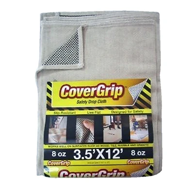 CoverGrip 351208 Safety Drop Cloth, Slip Resistant, 3.5 x 12-Ft.