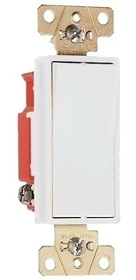Pass & Seymour Decorator Switch, Single Pole, White, 20-Amps