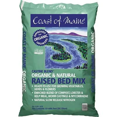 Coast of Maine CA1000 Castine Blend Organic Raised Bed Mix, 1 Cu. Ft.