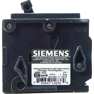Siemens Q220U MP220 Double-Pole Circuit Breaker, 20A, 120/240V