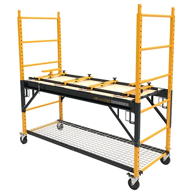 4-in-1 Scaffolding, Miter Saw Stand, Storage Rack & Utility Cart, 1100 Lb Capacity