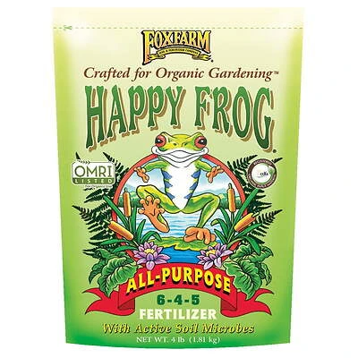 Happy Frog HFALLPURP4 All-Purpose Plant Food, 4 lb, Granular, 6-4-5 N-P-K Ratio