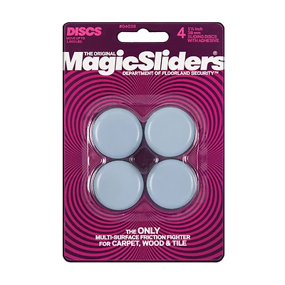 MAGIC SLIDERS 04038 Furniture Slide Glide, 1600 lb Weight Capacity, Polymer-Coated, Plastic, Gray