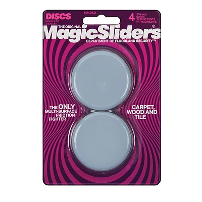 MAGIC SLIDERS 04060 Furniture Slide Glide, 2500 lb, Plastic, Gray, Polymer-Coated