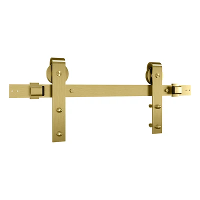 National Hardware N700-006 Designer Sliding Barn Door Kit, Soft Close, Brushed Gold, 72 In.