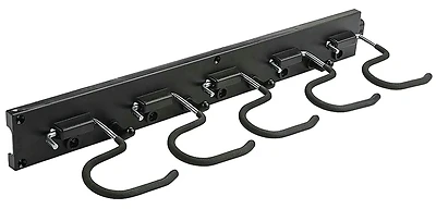 Adjustable Storage System, Black, Holds 5 Items, 64 In.
