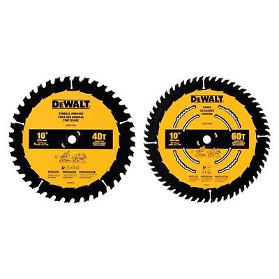 DeWalt DWA110CMB Circular Saw Blades, 40 & 60-Tooth, 10 In., 2-Pack