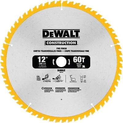 DeWalt DWA11260 Circular Saw Blade, Carbide-Tipped, 60-Tooth, 12 In.