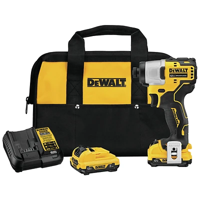 DeWalt DCF801F2 12V Cordless Impact Driver Kit, 1/4-In., 2 Batteries