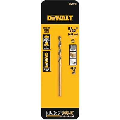 DeWalt DW1110 Black Oxide Drill Bit, 5/32 In.