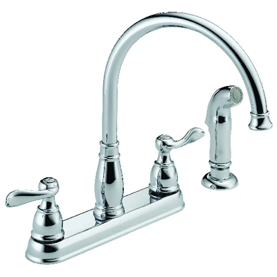 Delta Windemere 2-Handle Kitchen Faucet with Side Spray, Chrome