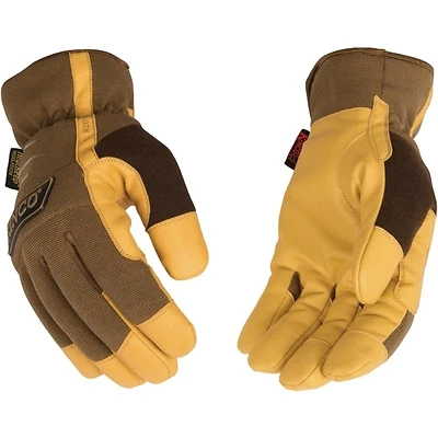 Synthetic Work Gloves, Thermal Lined, Brown, Men's L