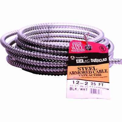 Southwire 55274921 Armored Cable, 12/2, 25 Ft.