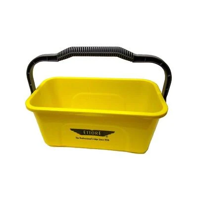 Bucket, Rectangular, Yellow Plastic, 3-Gallon