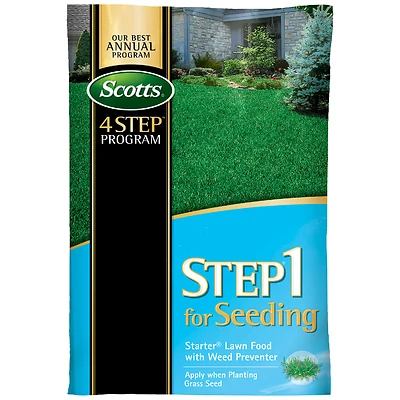 Step 1 For Seeding Starter Lawn Food with Weed Preventer, 21.62 Lbs., Covers 5,000 Sq. Ft