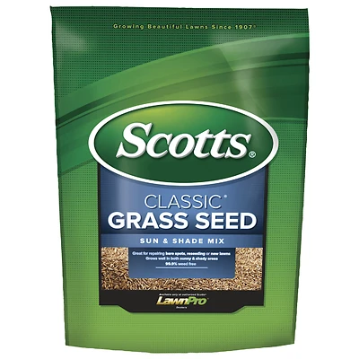 Scotts Classic 17187 Grass Seed Sun & Shade Mix, 20 Lbs.