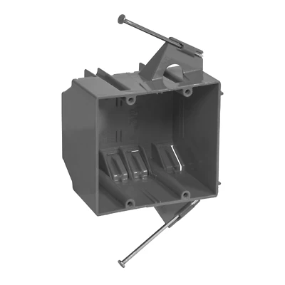 Gardner Bender BOX-ND32 2 Gang New Work Switch & Outlet Box, Gray PVC, 32 Cu. In.