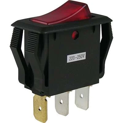 Illuminated Rocker Switch, Red, 12-Amp, 125-Volt