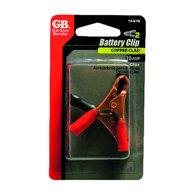 Gardner Bender 14-610 Battery Clamps, 10-Amp, Copper-Clad, 2-Pack
