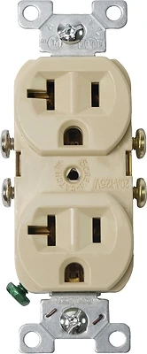 Eaton Cooper 877V-BOX Duplex Receptacle, 20A 125V, Ivory