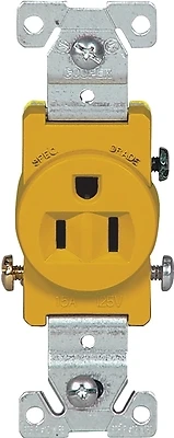 Eaton 817V-BOX Single Receptacle, 15 Amp 125 Volt, Ivory
