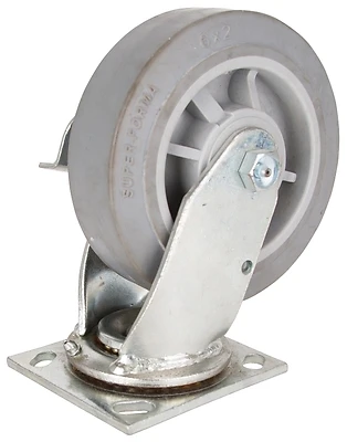 ProSource JC-T06 Swivel Brake Plate Caster, 6 In Wheel, 500 Lb