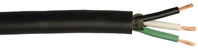 Coleman Cable 10/3 SJEW Black Rubber Electrical Cable, 100 Ft