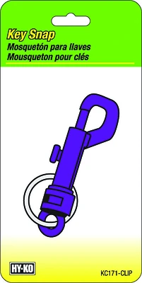 Hy-ko Kc171-clip Plastic Assorted Snap Key Ring, 3.5 In, Pack Of 12