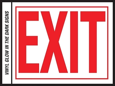 Hy-ko Ee-2 Glow In The Dark Exit Sign, 11 In W X 8 In L, Vinyl