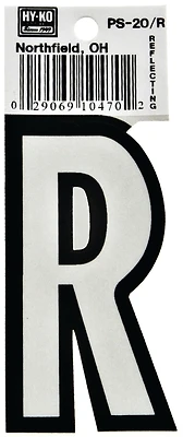 Hy-ko Ps-20/r Reflective Vinyl House Letter R, 3-1/4 In, Pack Of 10
