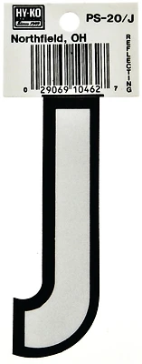 Hy-ko Ps-20/j Reflective Vinyl House Letter J, 3.25 In, Pack Of 10