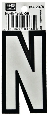 Hy-ko Ps-20/n Reflective Vinyl House Letter N, 3-1/4 In, Pack Of 10