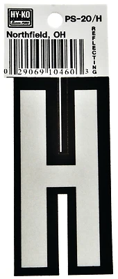 Hy-ko Ps-20/h Reflective Vinyl House Letter H, 3-1/4 In, Pack Of 10