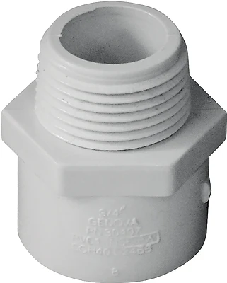 3/4-in Dia Pvc Sch 40 Male Adapter, Mnpt X Socket, Model 436007rmc