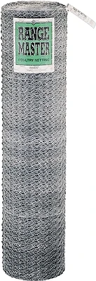 Poultry Netting, 150 Ft L X 18 In W, 20 Gauge Hexagonal Mesh
