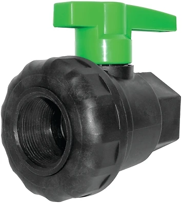 Su050e Polypropylene Single Union Ball Valve, 1/2 In Female Npt Connection