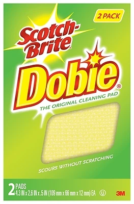 Scotch-brite Dobie 722-6 All-purpose Pad, 4-3/8 In L, 2.7 In W, 0.6 In Thick, 2 Pk