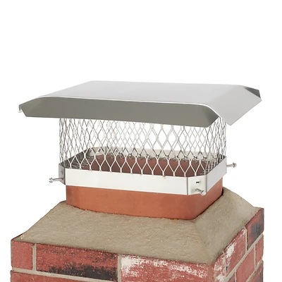 Chimney Cap, Single Flue, Stainless Steel, 9 x 13 In.