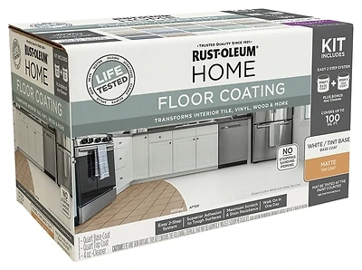 Rust-Oleum 360098 Home Floor Coating Kit, Ultra White Base + Top Coat, Qt. Each