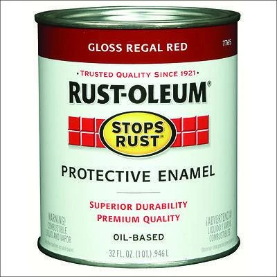 Rust-Oleum 7765502 Stops Rust Protective Enamel, Gloss Regal Red, 1 Qt.