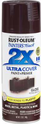 Painter's Touch 2X Spray Paint, Gloss Kona Brown, 12-oz.