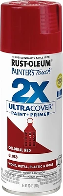 Painter's Touch 2X Spray Paint, Gloss Colonial Red, 12-oz.